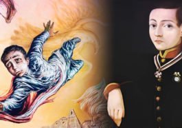 Juan Escutia: El niño héroe nacido en Nayarit 12 Pintura de Juan Escutia y mural de el niño héroe envuelto en la bandera de México