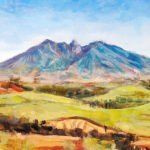 Pintura al óleo del Volcán Sangangüey