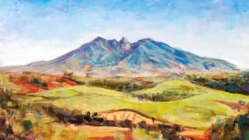 Pintura al óleo del Volcán Sangangüey
