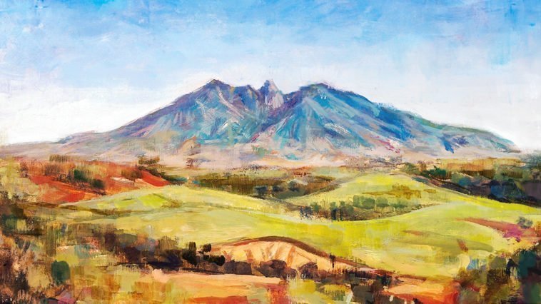 Pintura al óleo del Volcán Sangangüey