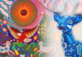 ¿Conoces todo sobre los Huicholes? Pon a prueba tu conocimiento 12 Mural huichol con un venado en arte de chaquira y mural
