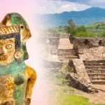 Escultura antropomorfa de Nayarit y la zona arqueológica de Los Toriles de lado derecho