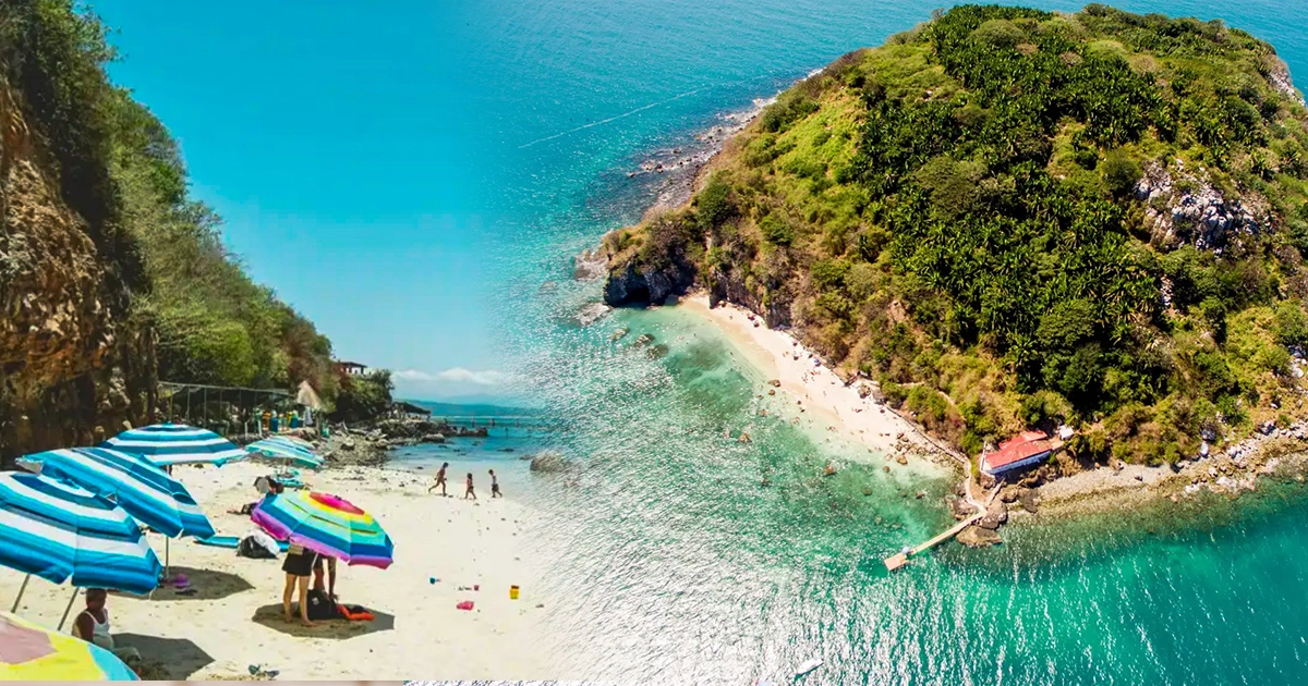 Fotografía panoramica de la Isla Coral en Nayarit