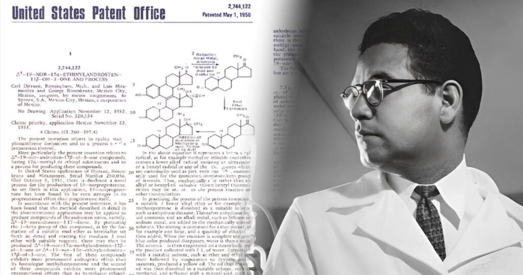 Luis Miramontes frente a la primera patente de un anticonceptivo