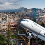 Panorámica de letrero Hollywood en Los Ángeles y Catedral de Tepic